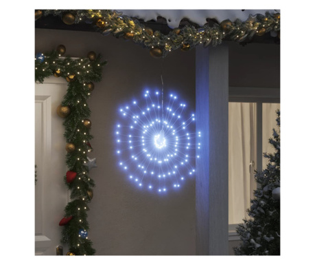 Lumini stelare de Crăciun 140 LED-uri, 4 buc., alb rece, 17 cm