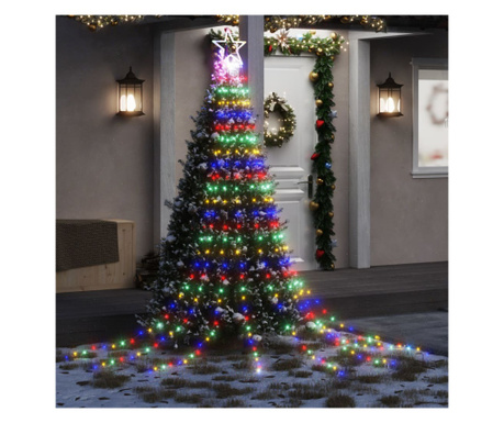 Instalație brad de Crăciun 320 LED-uri, multicolor, 375 cm