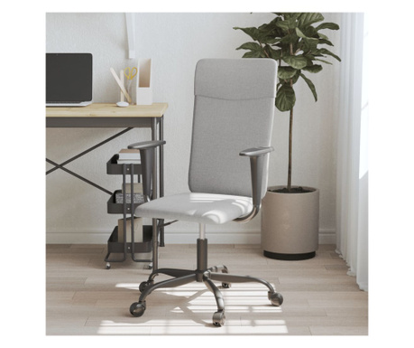 Scaun de birou reglabil în înălțime, gri deschis, textil
