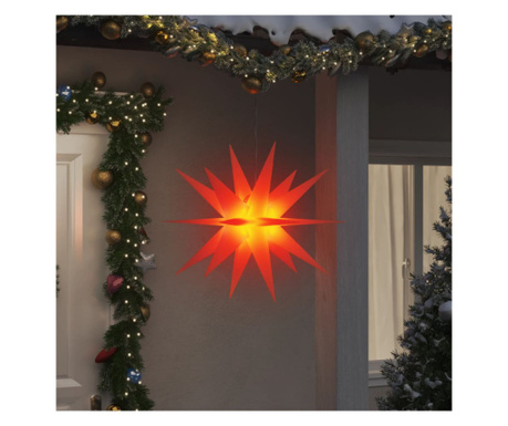Lumină de Crăciun cu LED, roșu, 100 cm, pliabil