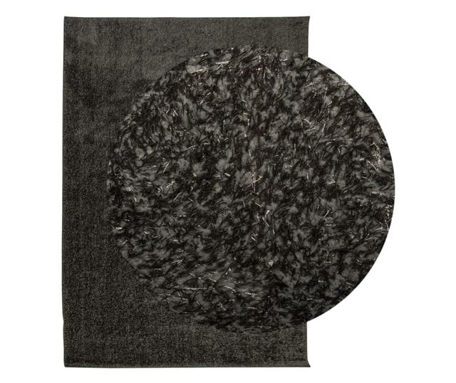 ISTAN antracitszürke hosszú szálú fényes szőnyeg 120 x 170 cm