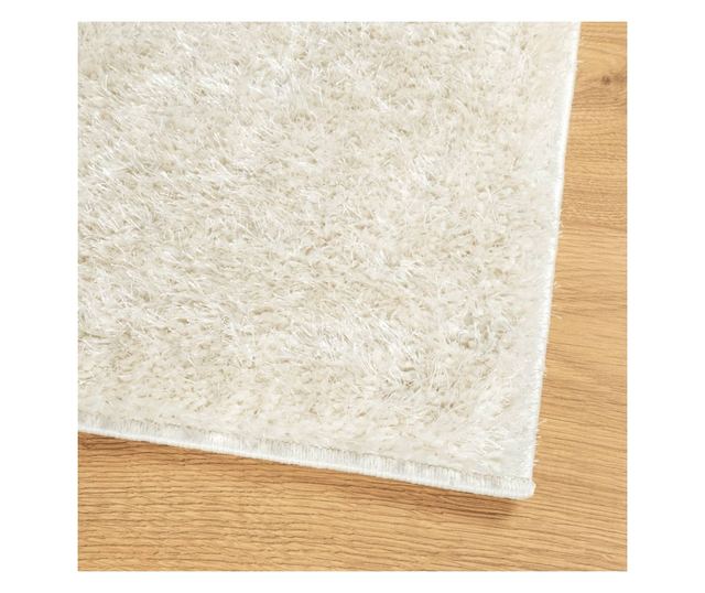 ISTAN krémszínű hosszú szálú fényes szőnyeg 240 x 340 cm