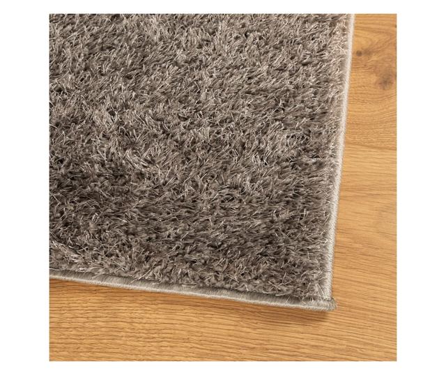 ISTAN szürke hosszú szálú fényes szőnyeg 140 x 200 cm