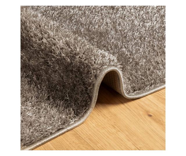ISTAN szürke hosszú szálú fényes szőnyeg 140 x 200 cm