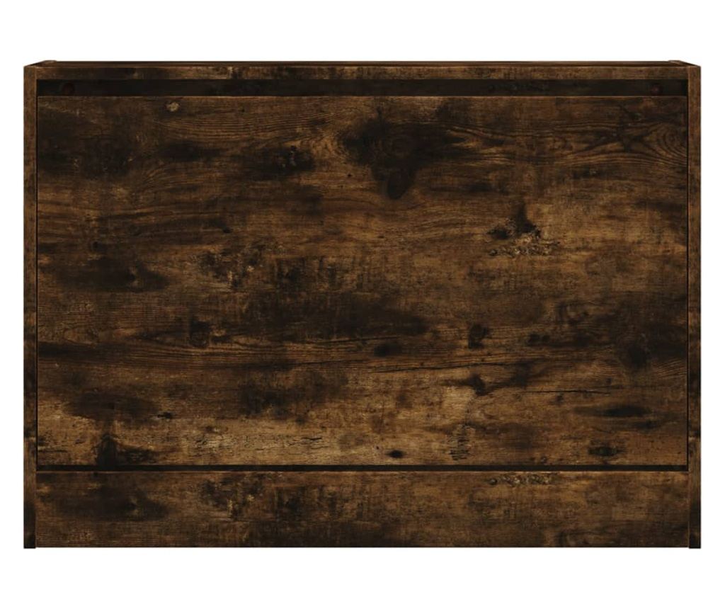 Шкаф за обувки, опушен дъб, 80x21x57 см, инженерно дърво - 5