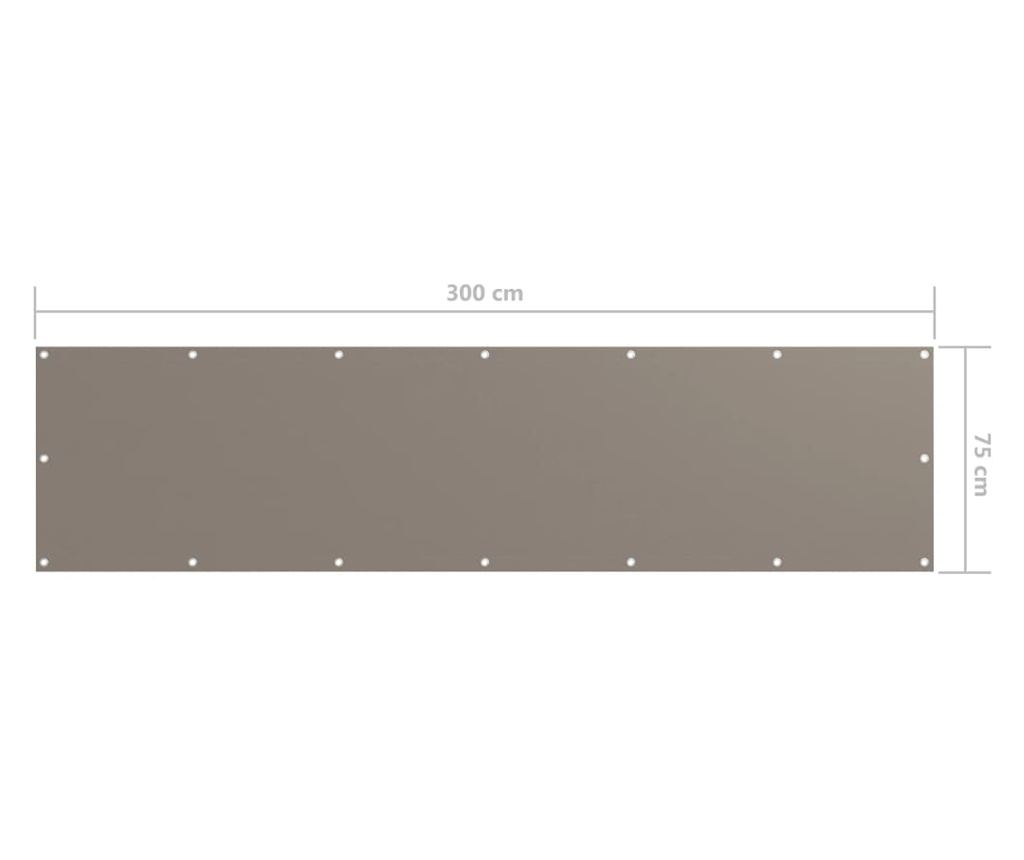 Балконски параван, таупе, 75x300 см, плат оксфорд - 5