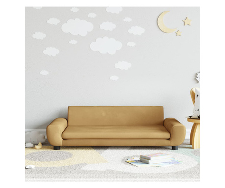 Canapea pentru copii, maro, 100x54x33 cm, catifea