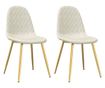 Stolice za kuhinju, 2 kom., krem bijela, baršun