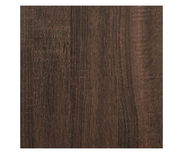 4 szintes barna tölgy fa elválasztó könyvespolc 70x24x129 cm