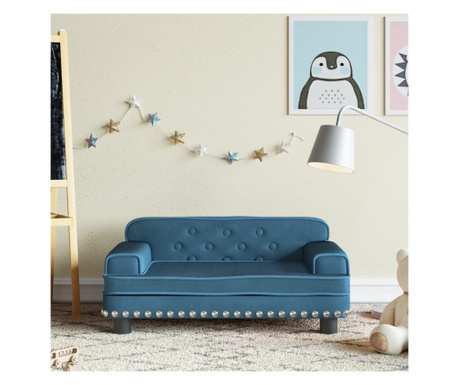 Canapea pentru copii, albastru, 70x45x30 cm, catifea