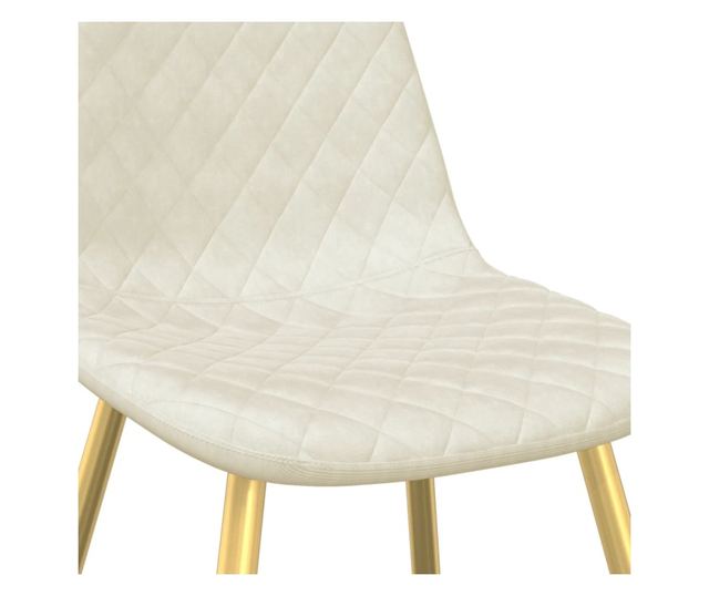 Stolice za kuhinju, 6 kom., bijela krem, baršun