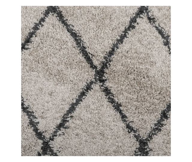 PAMPLONA bézs és antracit bolyhos modern szőnyeg Ø 280 cm