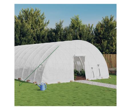 Seră cu cadru din oțel, alb, 84 m², 14x6x2,85 m