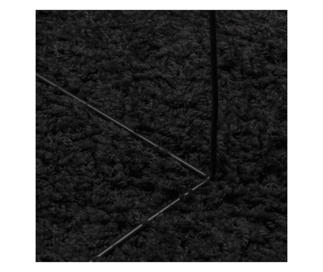 PAMPLONA fekete magas szálú bolyhos modern szőnyeg 80 x 250 cm