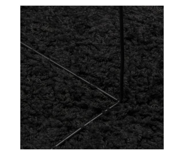 PAMPLONA fekete magas szálú bolyhos modern szőnyeg 200 x 200 cm