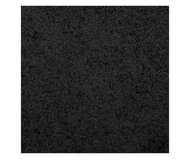 PAMPLONA fekete magas szálú bolyhos modern szőnyeg 200 x 200 cm