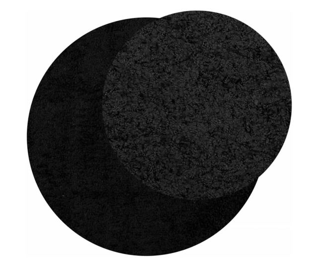 PAMPLONA fekete magas szálú bolyhos modern szőnyeg Ø 120 cm