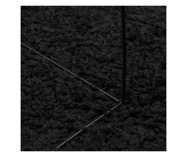 PAMPLONA fekete magas szálú bolyhos modern szőnyeg Ø 120 cm