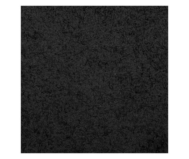 PAMPLONA fekete magas szálú bolyhos modern szőnyeg Ø 120 cm