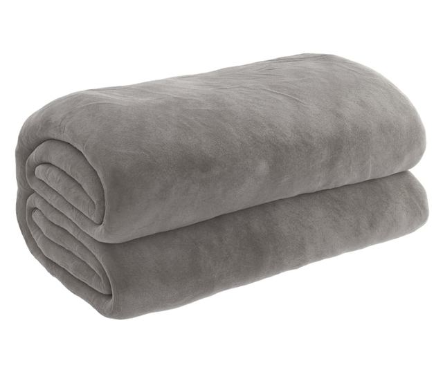 Утежевлено одеяло с калъф, сиво, 152x203 см, 11 кг, текстилен материал