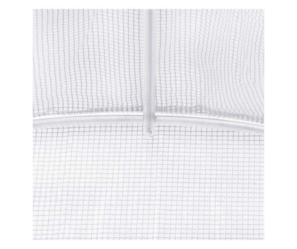 Оранжерия със стоманена рамка, бяла, 100 m², 20x5x2,3 m - 9