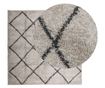 PAMPLONA bézs és antracit bolyhos modern szőnyeg 120 x 120 cm