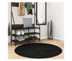 PAMPLONA fekete magas szálú bolyhos modern szőnyeg Ø 120 cm