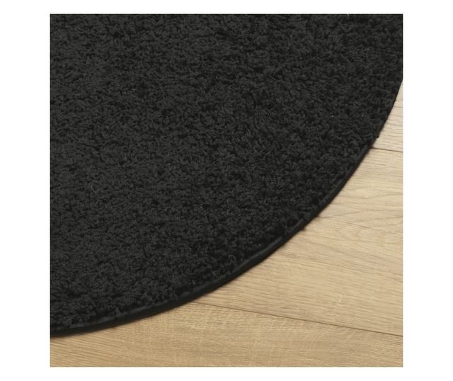 PAMPLONA fekete magas szálú bolyhos modern szőnyeg Ø 120 cm