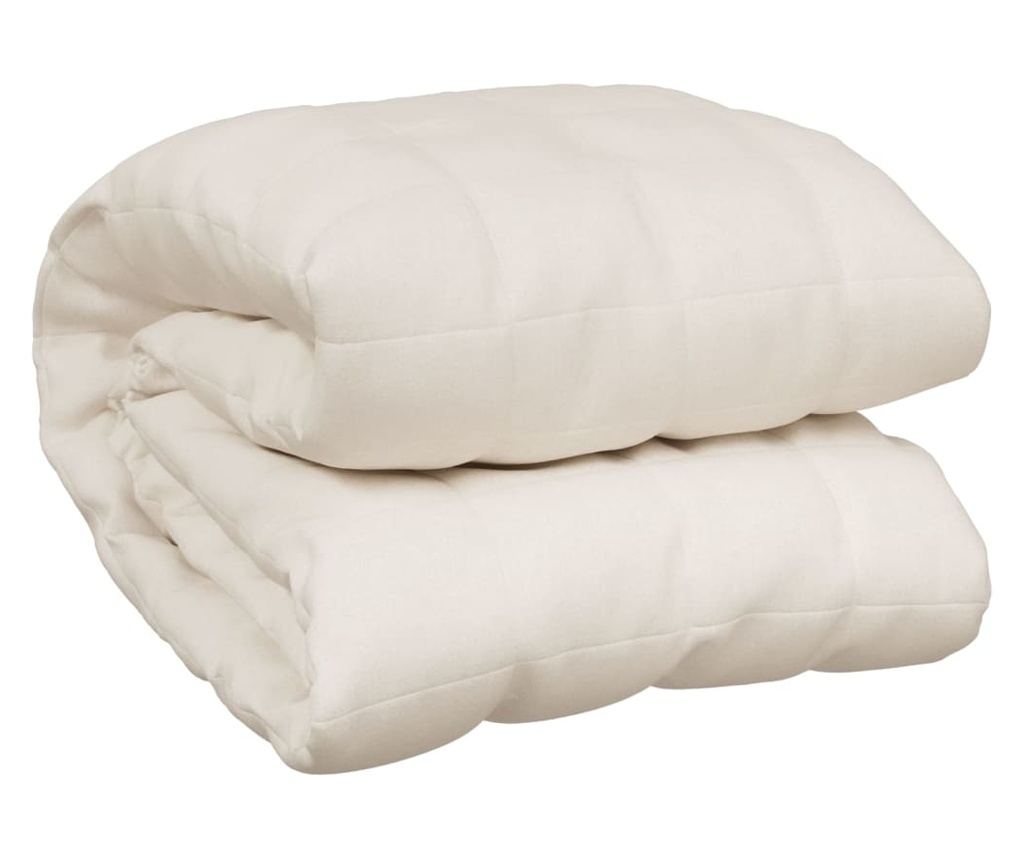 Терапевтично одеяло, светло кремаво, 152x203 см, 7 кг, текстил - 2