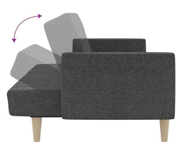 kétszemélyes sötétszürke szövet kanapéágy