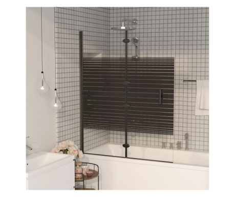 Cabină de duș pliabilă, negru, 120x140 cm, ESG