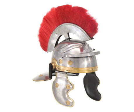 Coif soldat roman antic, joc de rol, argintiu, oțel