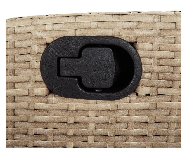 bézs polyrattan dönthető kerti szék párnákkal