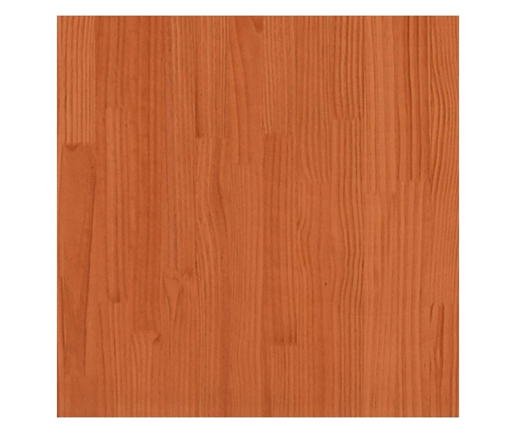 barna tömör fenyőfa könyvespolcos ágy matrac nélkül 120 x 190cm - 8