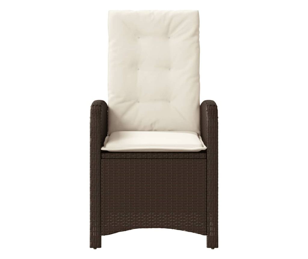 Бистро комплект с възглавници 3 части кафяв полиратан - 5