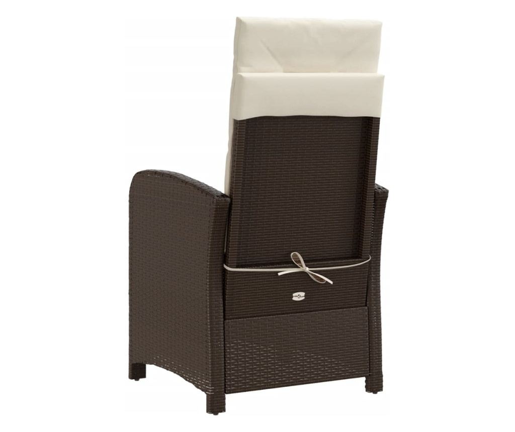 Бистро комплект с възглавници 3 части кафяв полиратан - 7