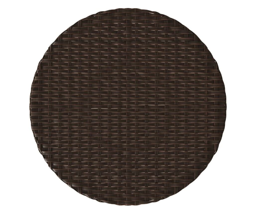 Бистро комплект с възглавници 3 части кафяв полиратан - 10