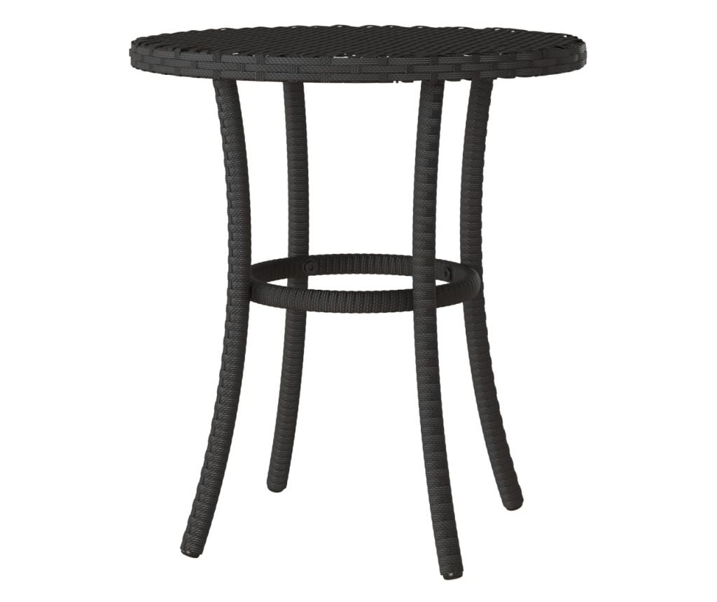 Бистро комплект с възглавници 3 части черен полиратан - 9