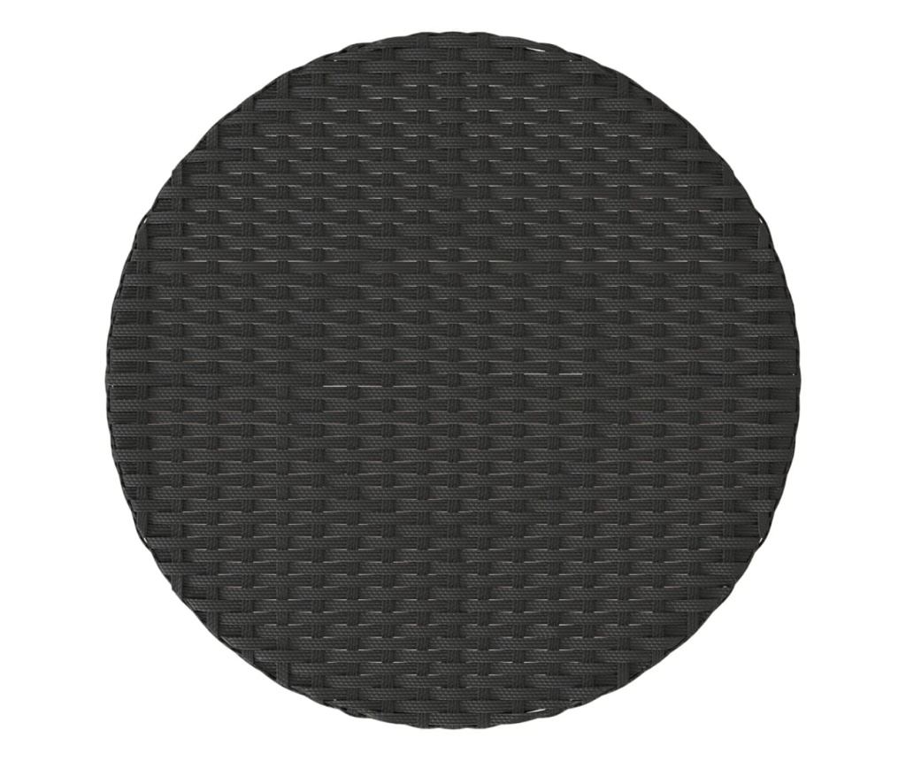 Бистро комплект с възглавници 3 части черен полиратан - 10