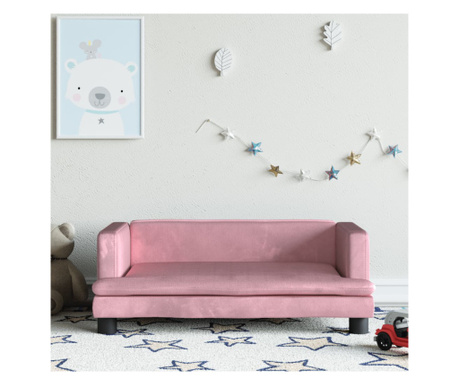 Canapea pentru copii, roz, 80x45x30 cm, catifea