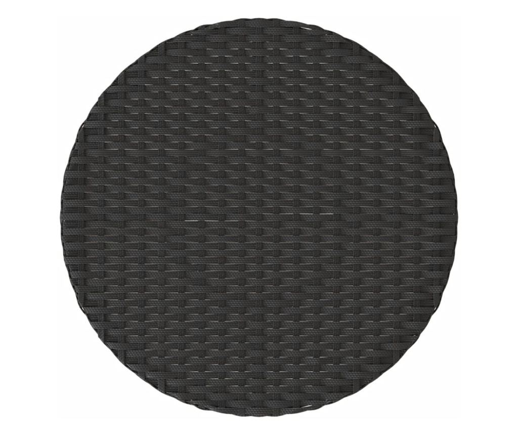 Бистро комплект с възглавници 3 части черен полиратан - 10