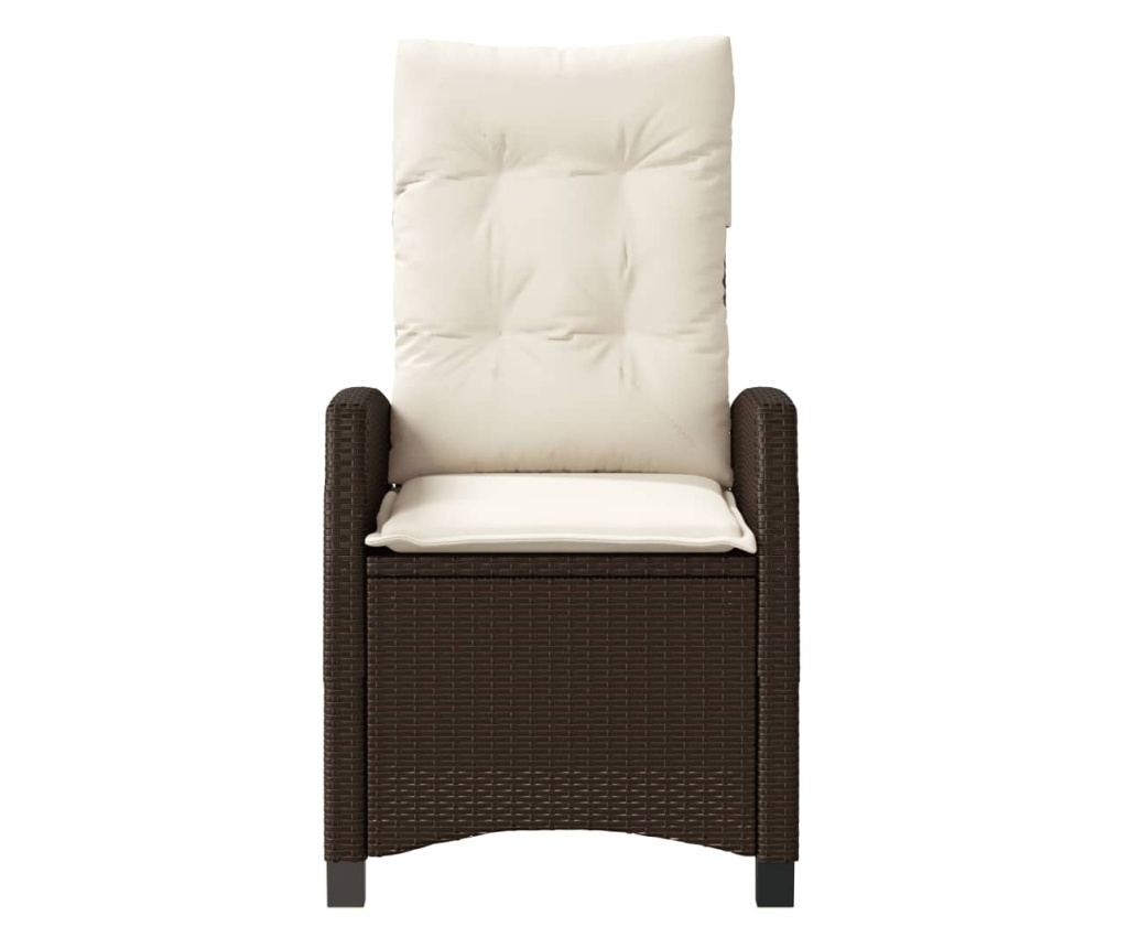 Бистро комплект с възглавници 3 части кафяв полиратан - 9