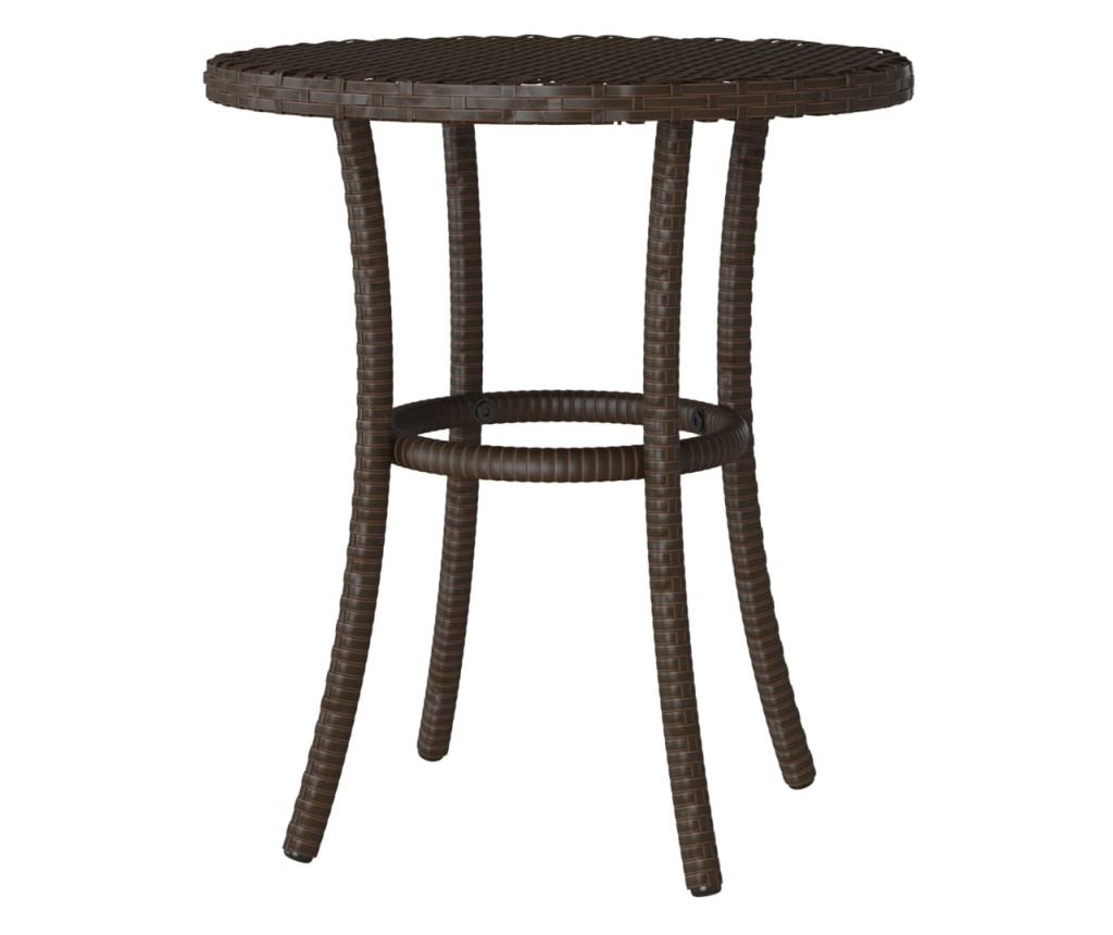 Бистро комплект с възглавници 3 части кафяв полиратан - 17