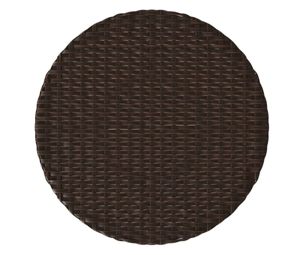 Бистро комплект с възглавници 3 части кафяв полиратан - 19