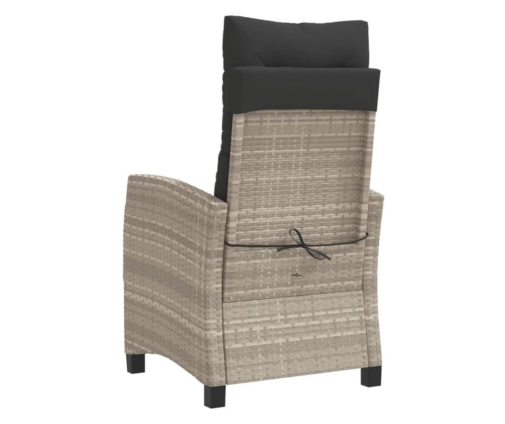 Бистро комплект с възглавници 3 части светлосив полиратан - 7