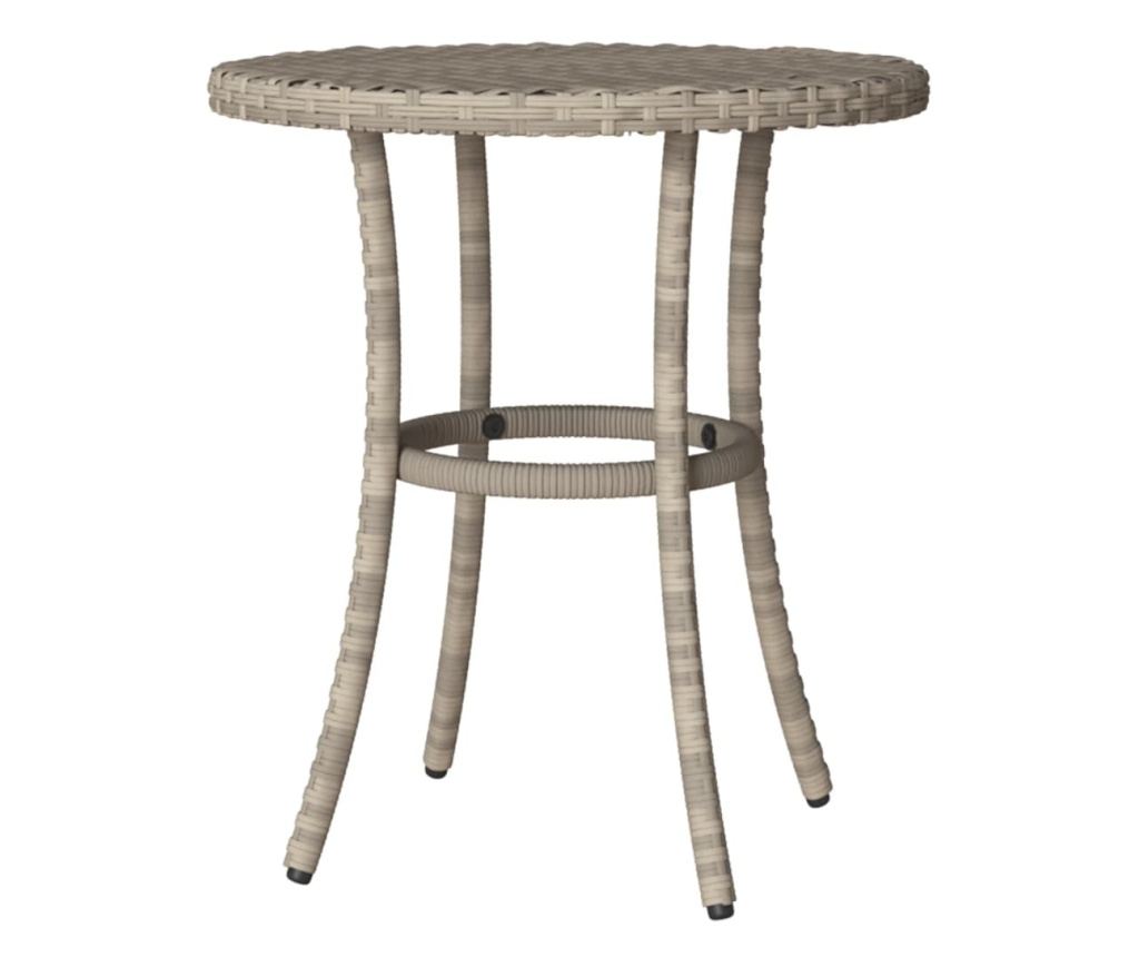 Бистро комплект с възглавници 3 части светлосив полиратан - 9