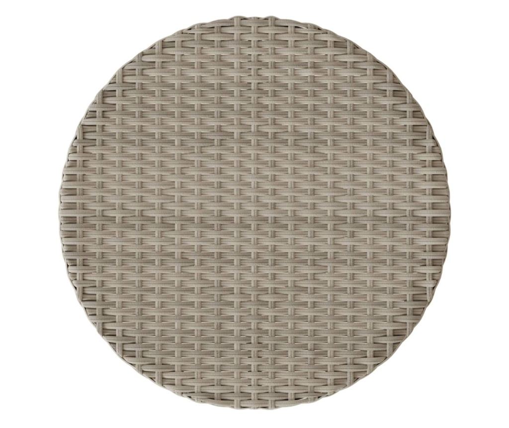 Бистро комплект с възглавници 3 части светлосив полиратан - 10