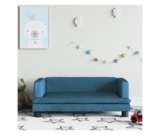 Dječja sofa, plava, 80x45x30 cm, baršun