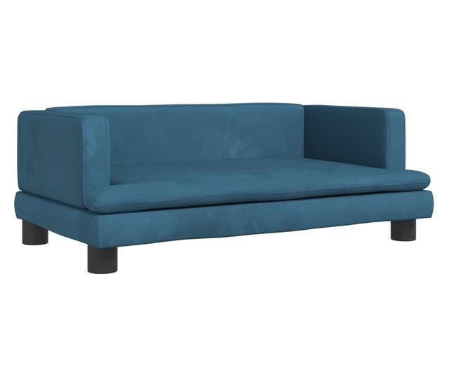 Dječja sofa, plava, 80x45x30 cm, baršun