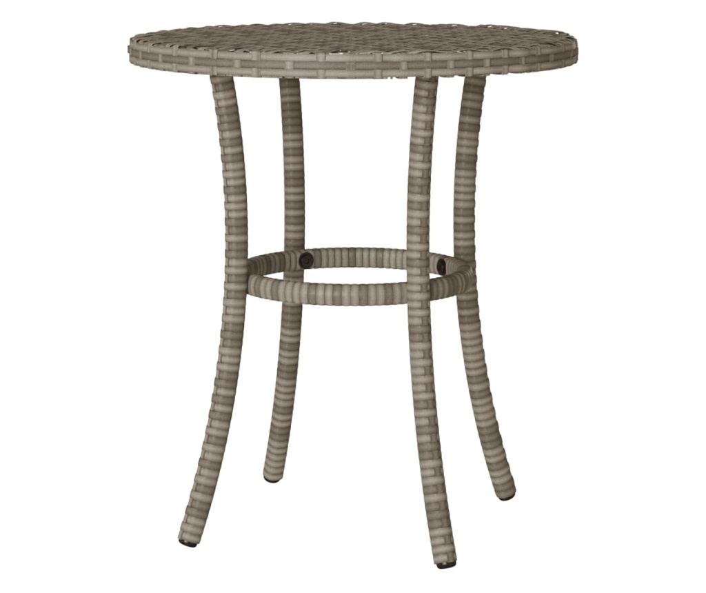 Бистро комплект с възглавници 3 части сив полиратан - 9